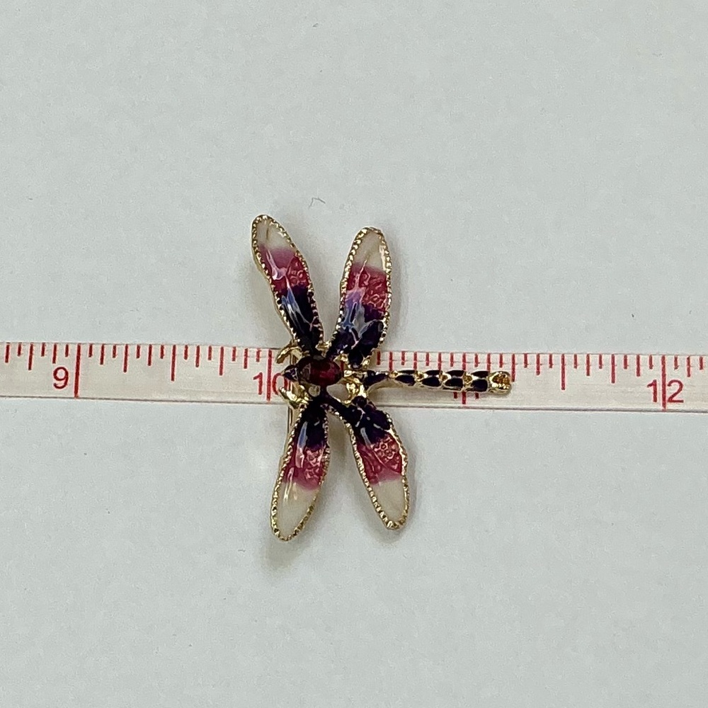 Pink and Purple Dragonfly Brooch - Picture 5 of 6